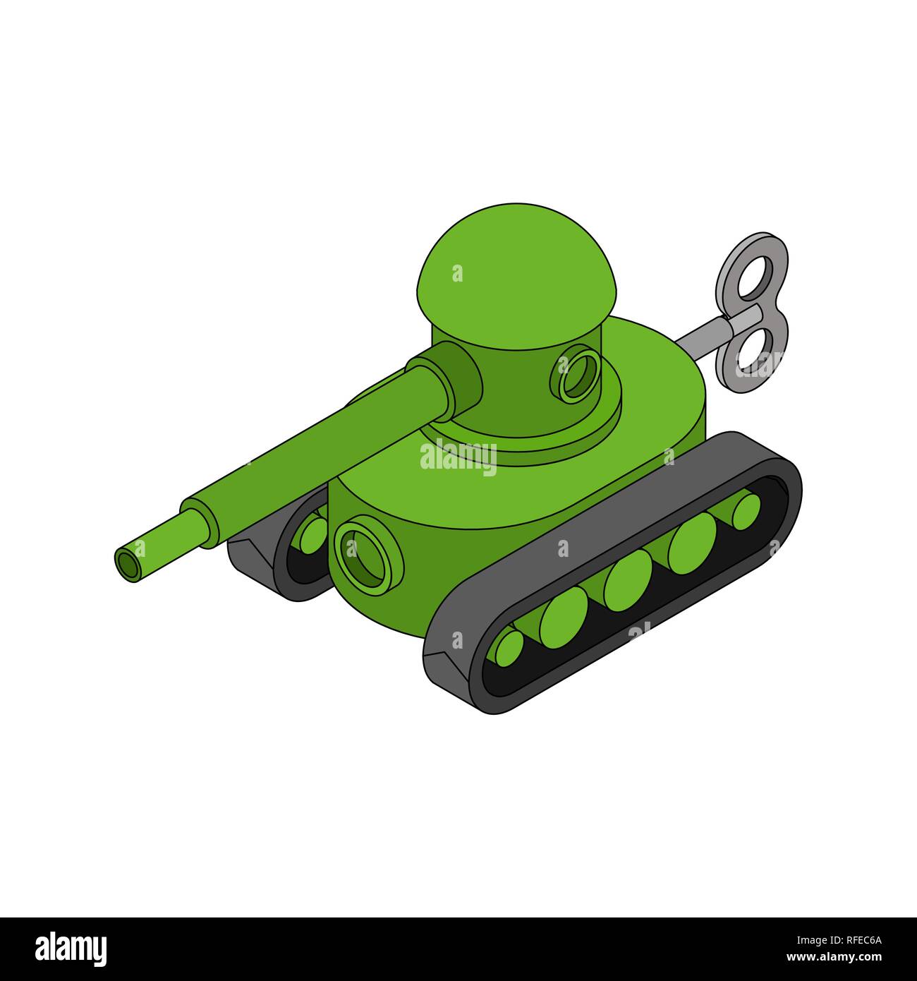 Tank toy isolated isometric style. War machine Stock Vector