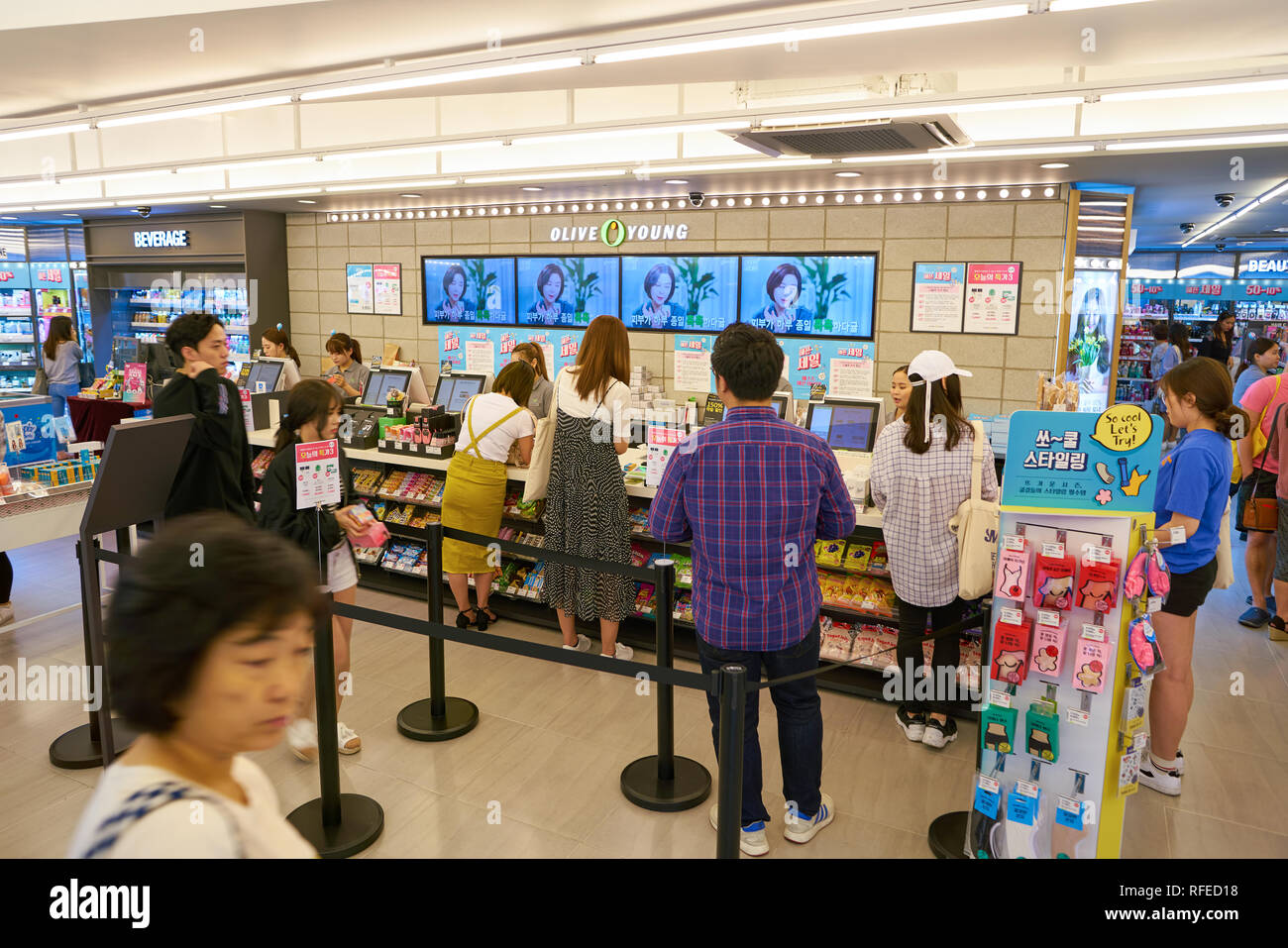 SEOUL, SOUTH KOREA CIRCA MAY, 2017 inside Olive Young store in Seoul