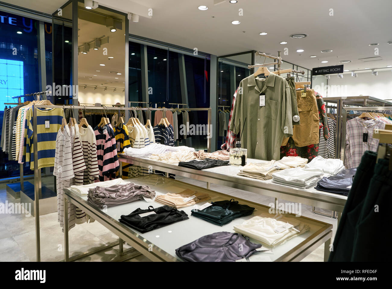 SEOUL, SOUTH KOREA CIRCA MAY, 2017 inside a clothing store in Seoul