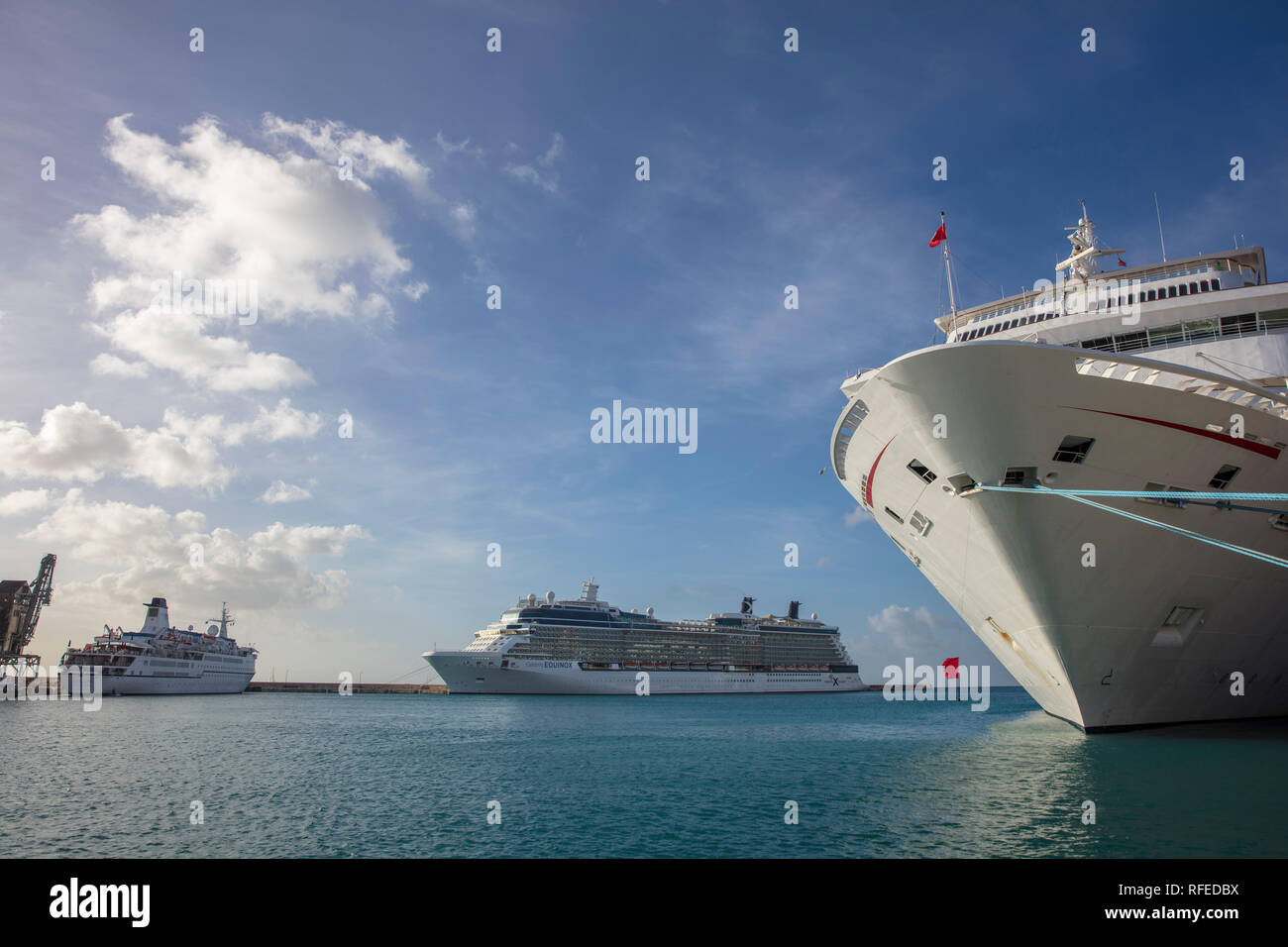 Barbados Bridgetown Port Harbour Cruise Ships Stock Photo Alamy