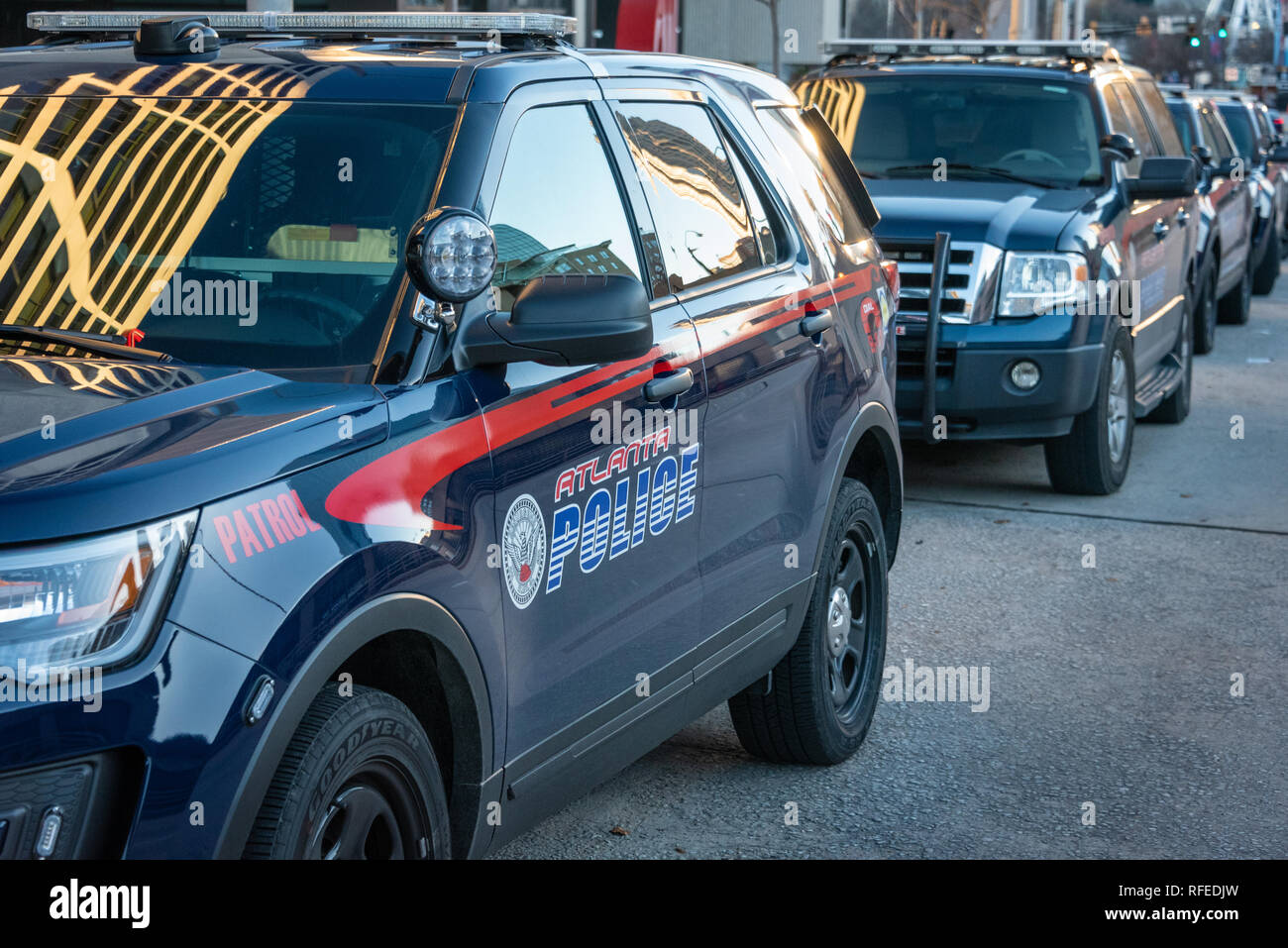 Atlanta Police vehicles in downtown Atlanta, Georgia. (USA) Stock Photo