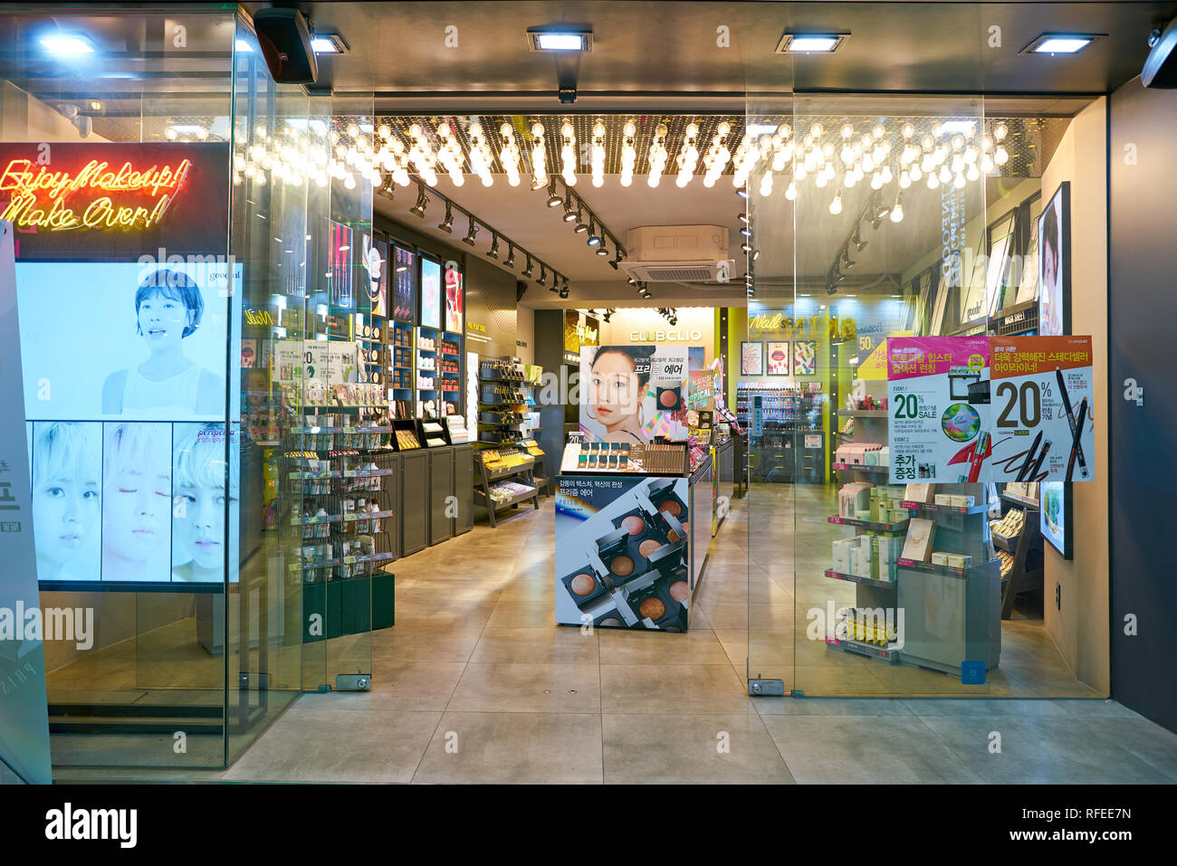 SEOUL, SOUTH KOREA - CIRCA JUNE, 2017: cosmetics shop in Seoul Stock