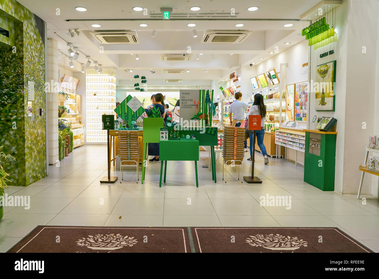 SEOUL, SOUTH KOREA CIRCA JUNE, 2017 inside Innisfree shop in Seoul