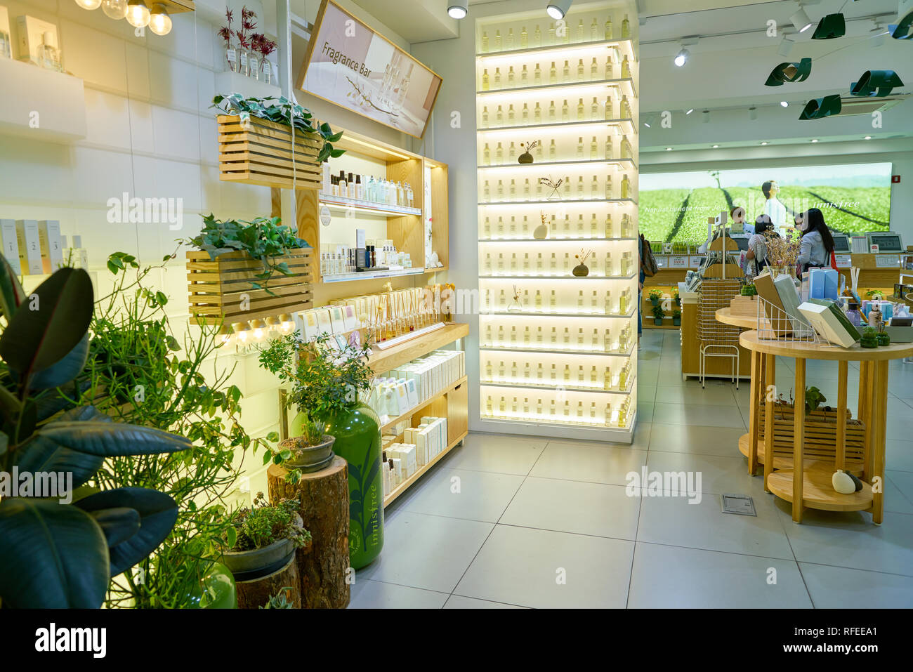 SEOUL, SOUTH KOREA CIRCA JUNE, 2017 inside Innisfree shop in Seoul