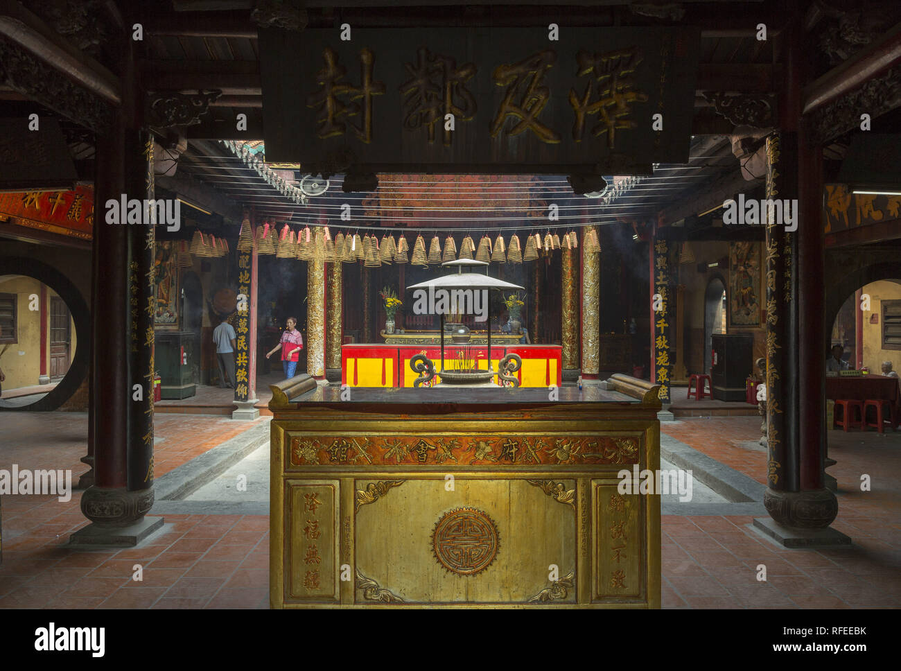 Ancient Chinese temple in Cho Lon Stock Photo
