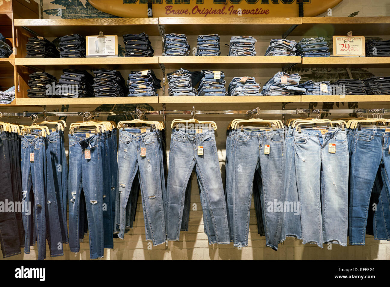 SEOUL, SOUTH KOREA - CIRCA JUNE, 2017: jeans on display at a store in Seoul  Stock Photo - Alamy