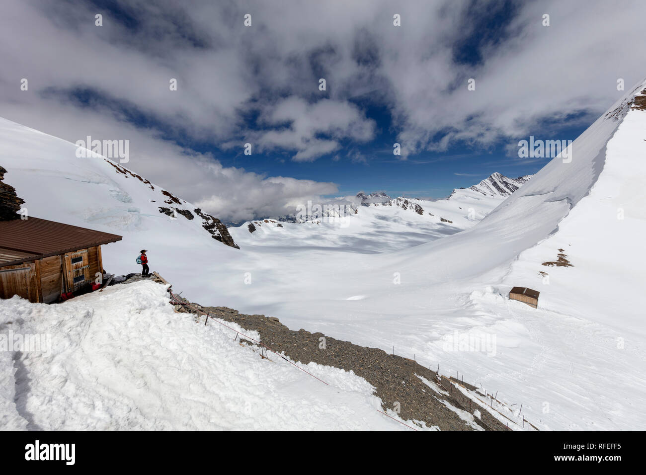 Switzerland, Alps, Berner Oberland, Grindelwald, Jungfraujoch. Spring