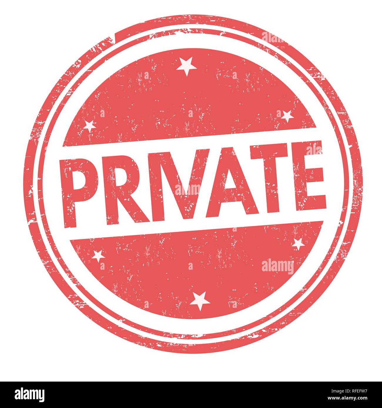 Private sign or stamp on white background vector illustration Stock