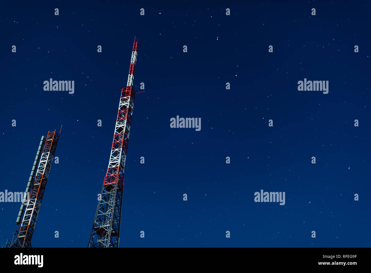 radio transmission antennas on the starry sky media broadcasting