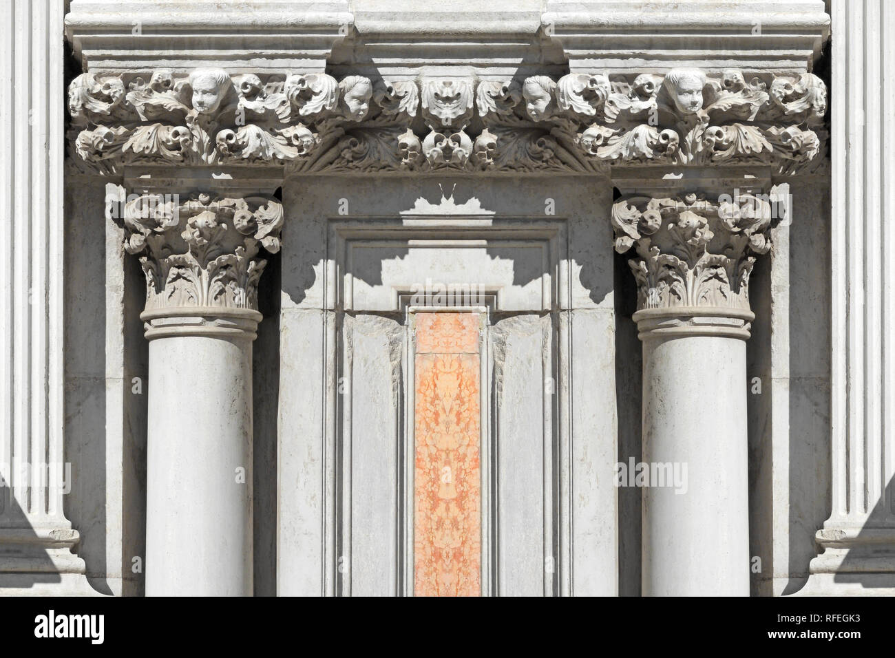Double decorated marble stone columns Stock Photo Alamy