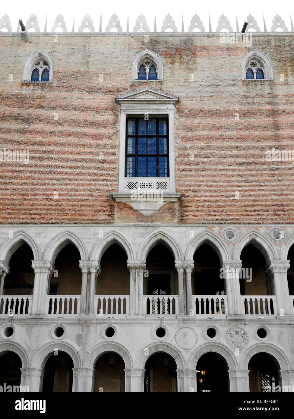 Doge's Palace facade detail Stock Photo