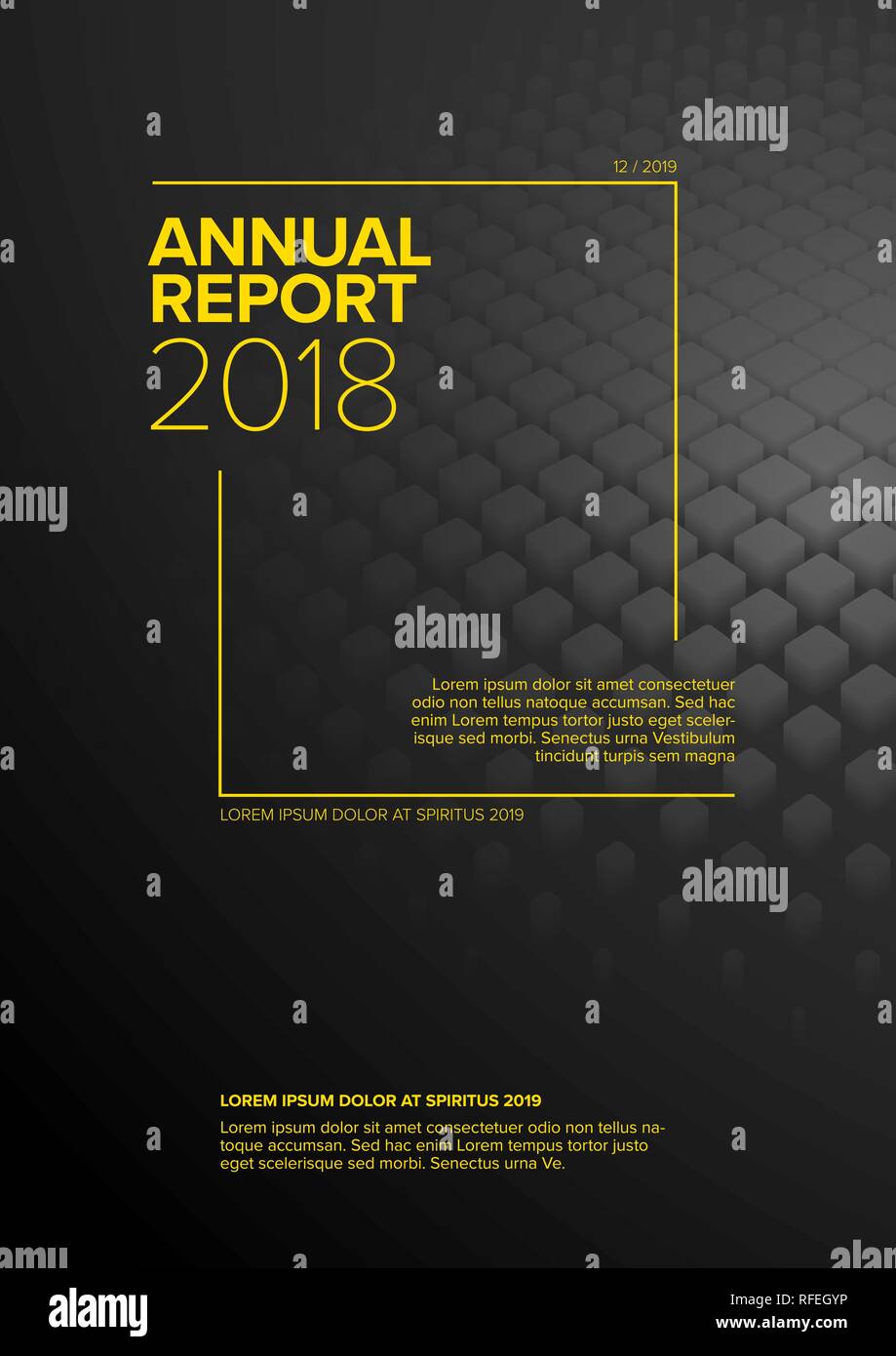 Vector abstract annual report cover template with sample text and ...