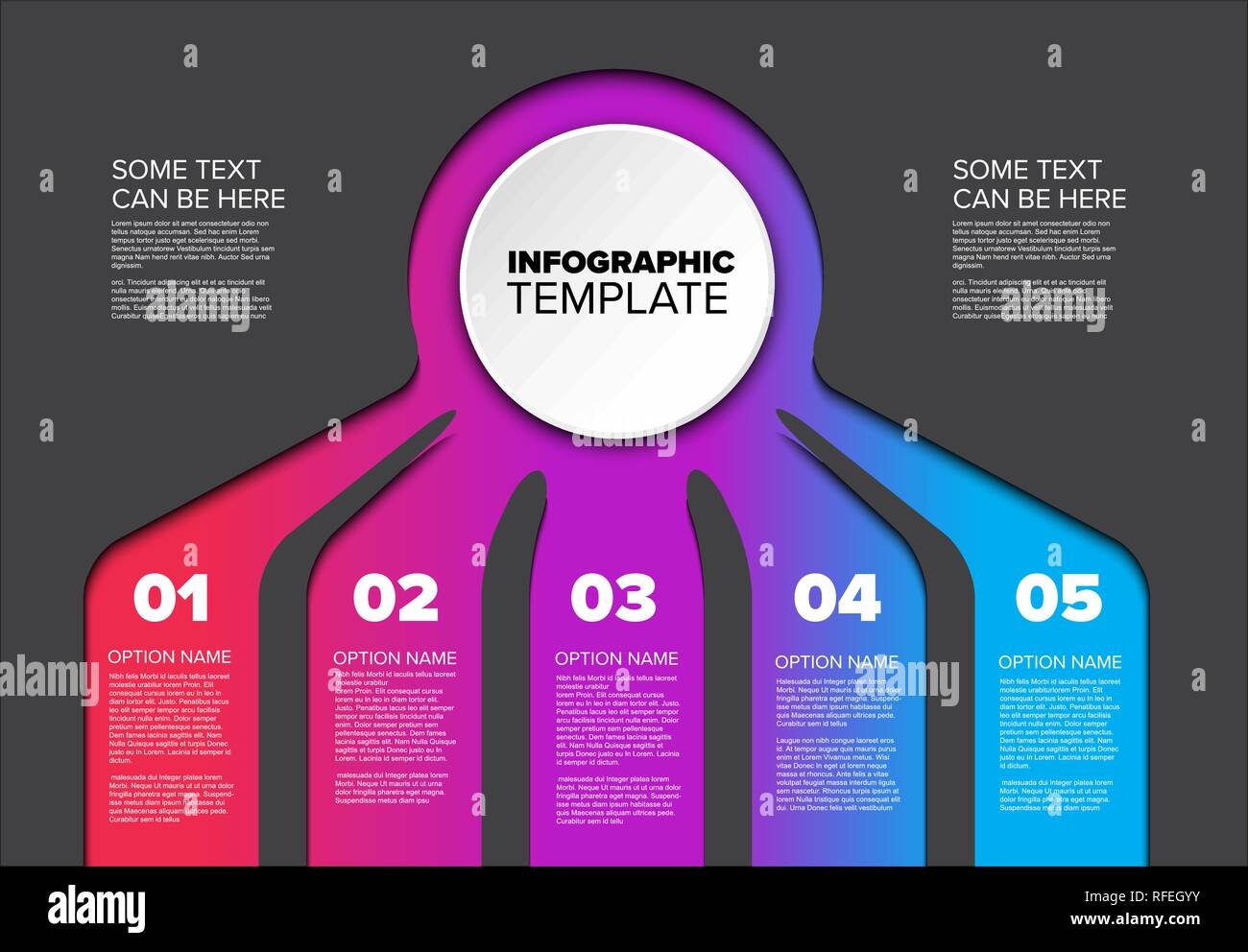 Vector multipurpose Infographic template with five elements options and ...