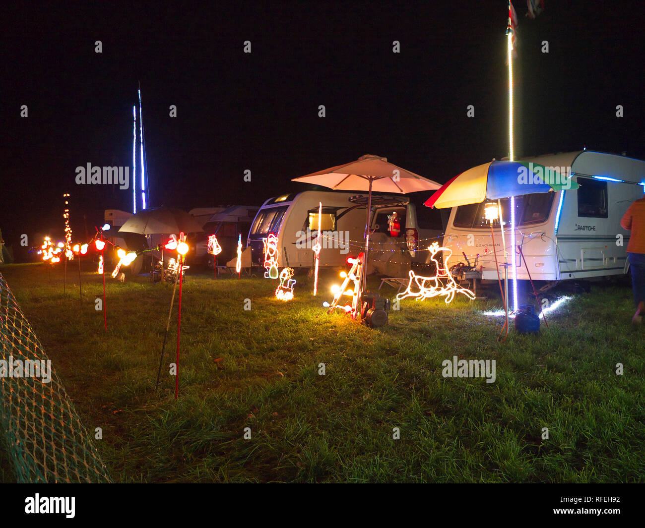 Displays of lights at Ashover festival of lights Stock Photo