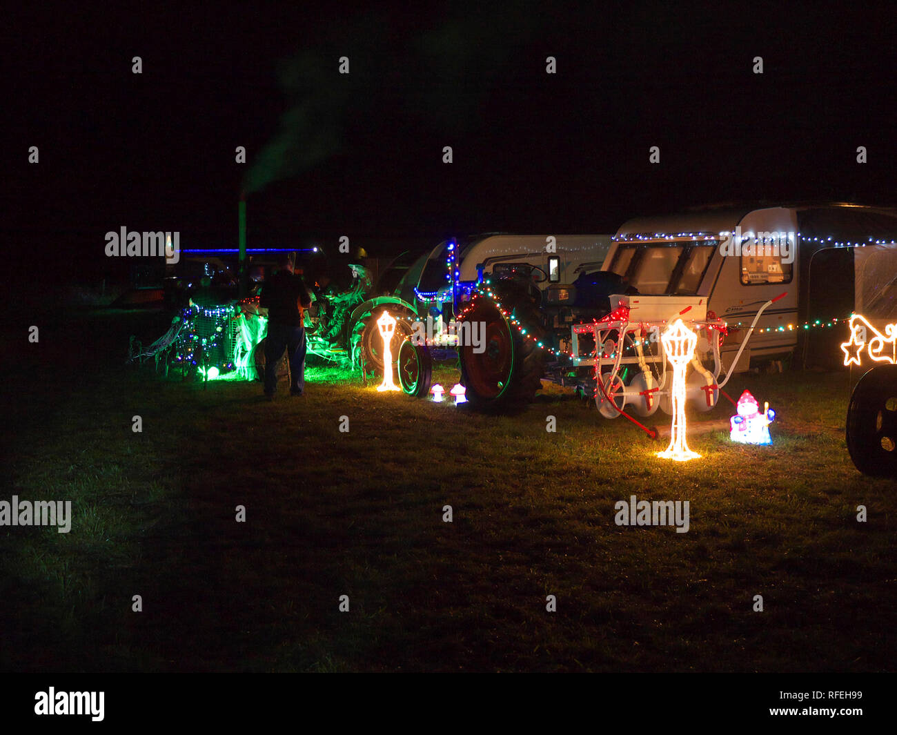 Displays at Ashover festival of lights Stock Photo