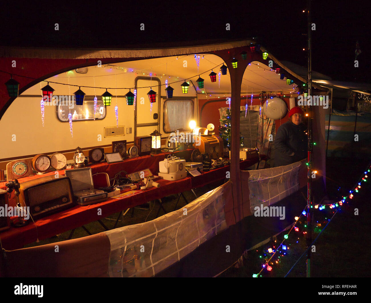 Display of vintage domestic electrical items at Ashover festival of