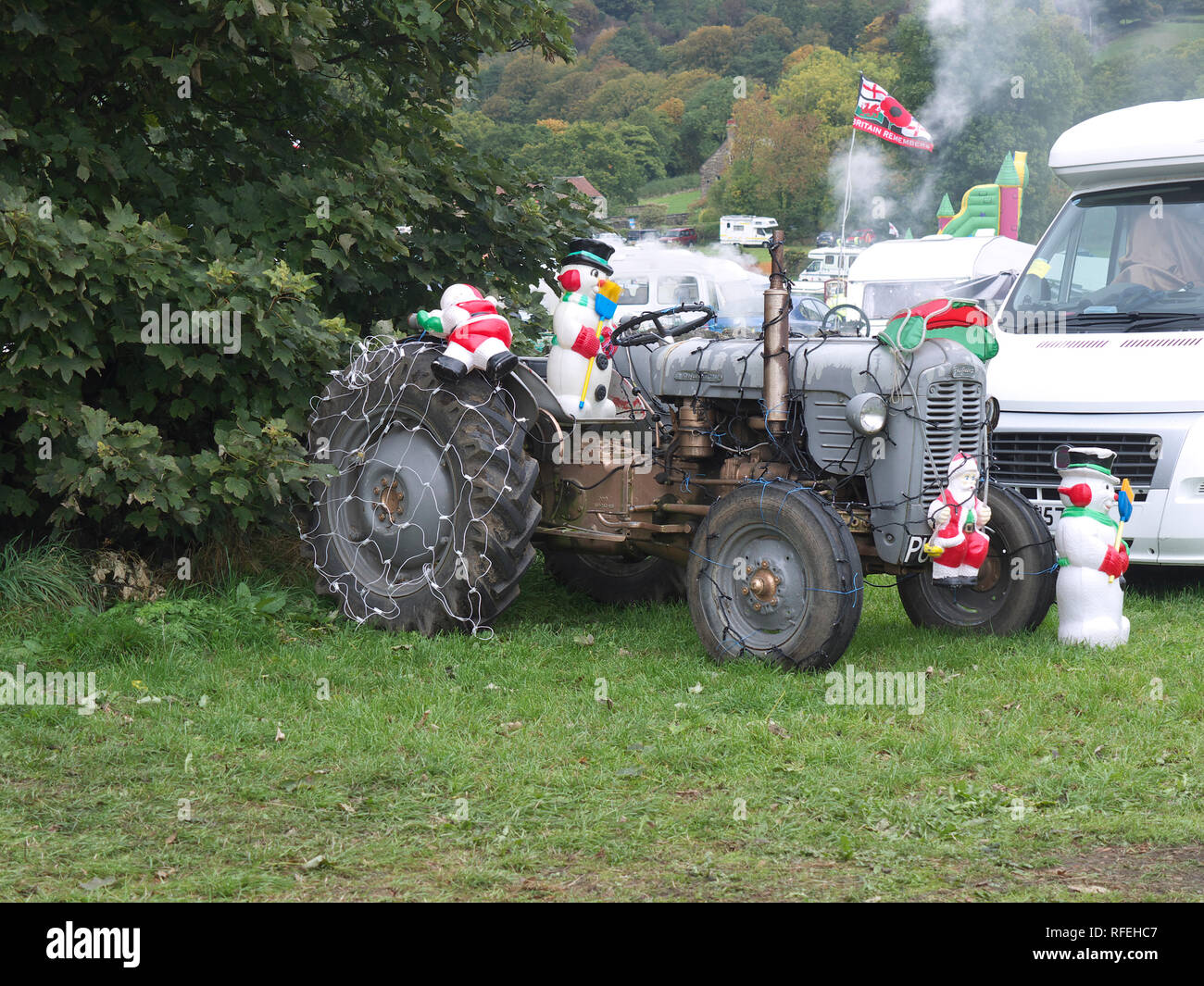 Tractor display at Ashover festival of lights Stock Photo