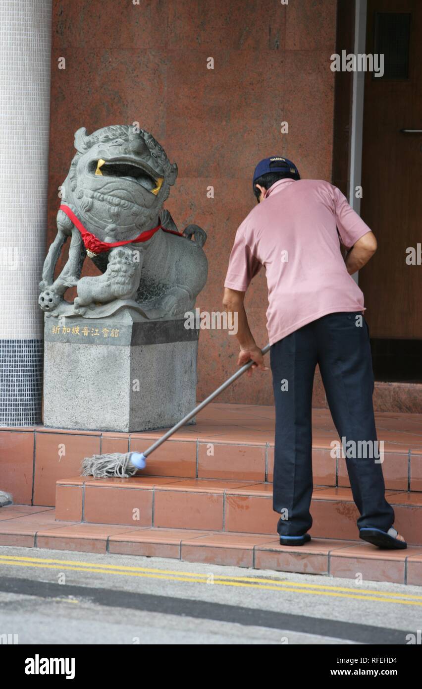 SGP Singapore Chinatown facades of shop houses on Neil Roald. Stock