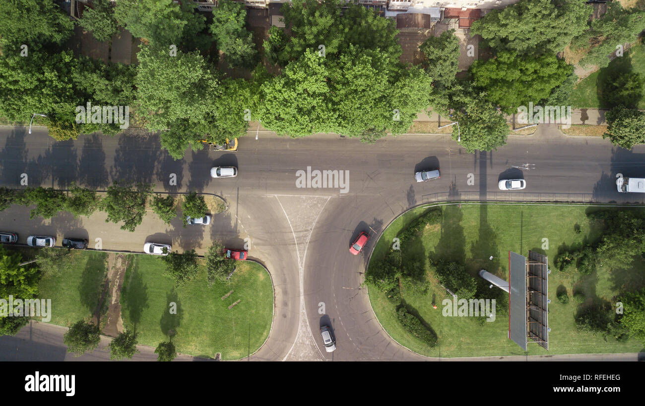 Top view road cars on speedway and city traffic Stock Photo - Alamy