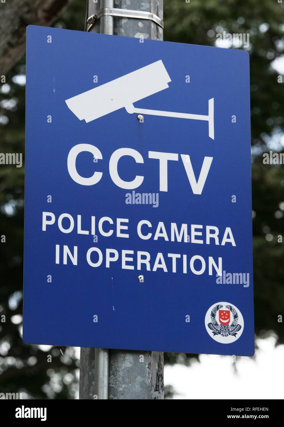 SGP Singapore: Little India CCTW Police Camera in operation. | Stock Photo