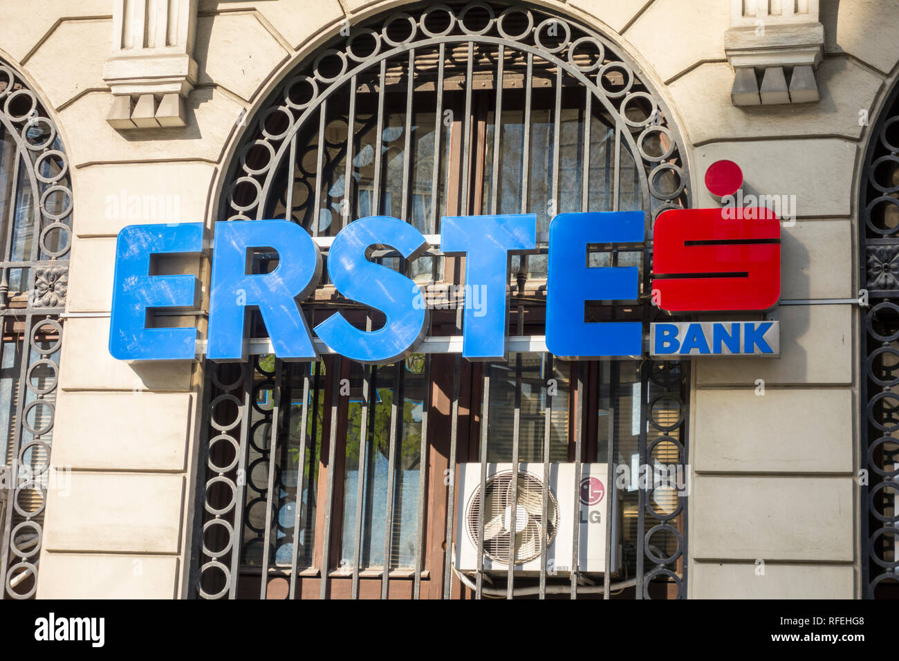 Erste Bank sign on a building in Belgrade, Serbia Stock Photo