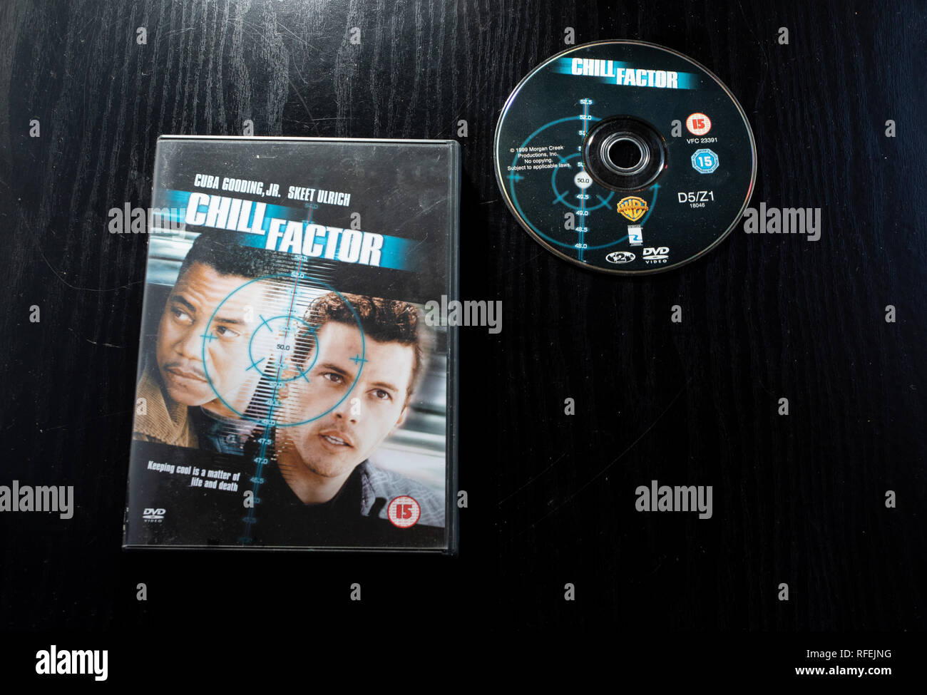 DVD of Cuba Gooding Jnr and Skeet Ulrich thriller Chill Factor Stock Photo
