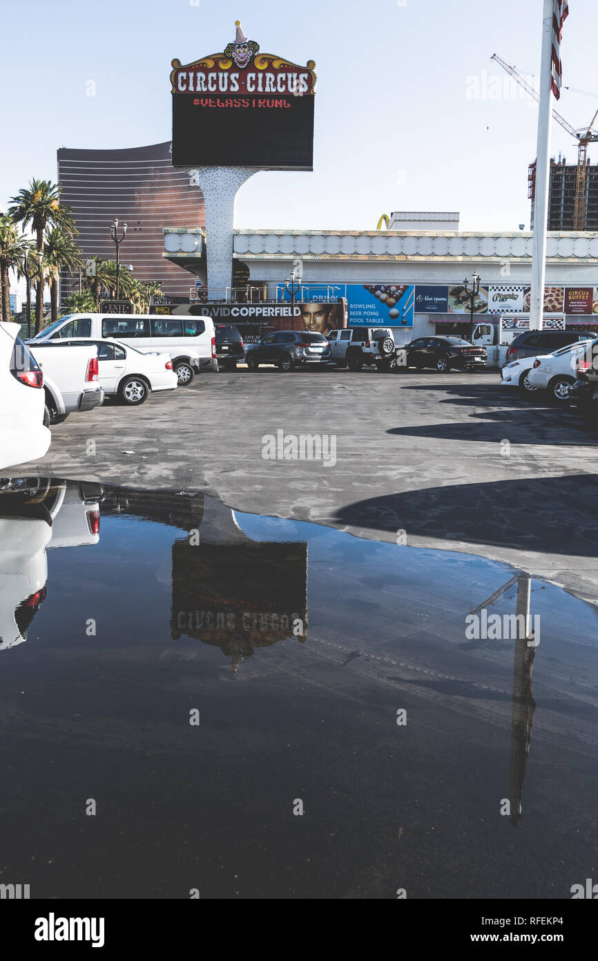 Parking lot of the Circus Circus Hotel and Casino in Las Vegas Nevada Stock Photo