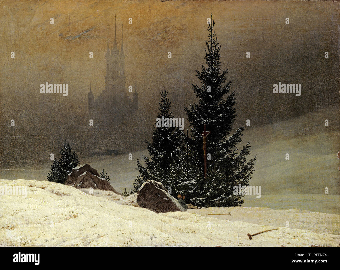 Caspar David Friedrich 1774 1840 Winter Landscape With A Church Jpg Rfen74 Stock Photo Alamy