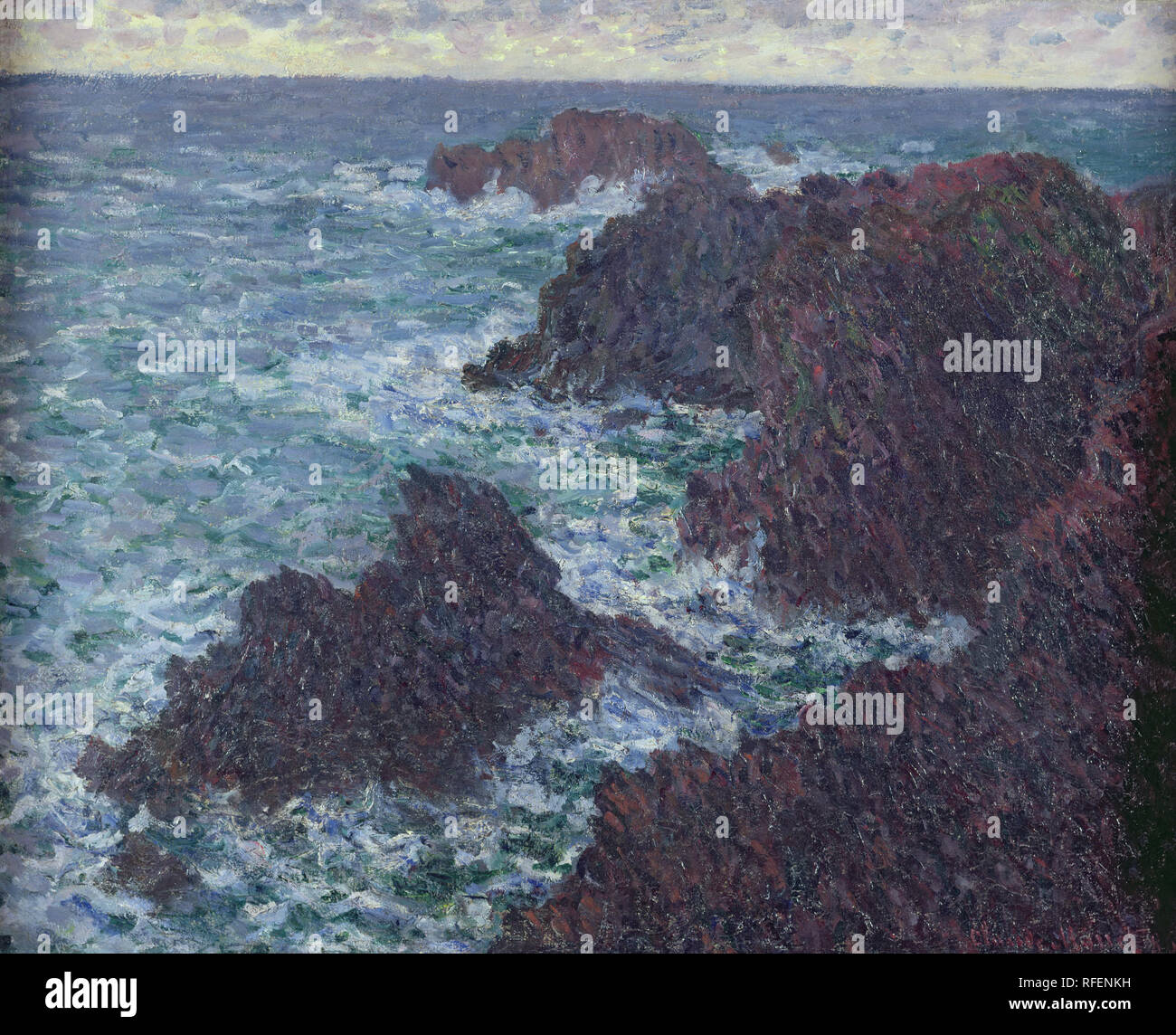 Rocks at belle ile by claude monet hi-res stock photography and images ...