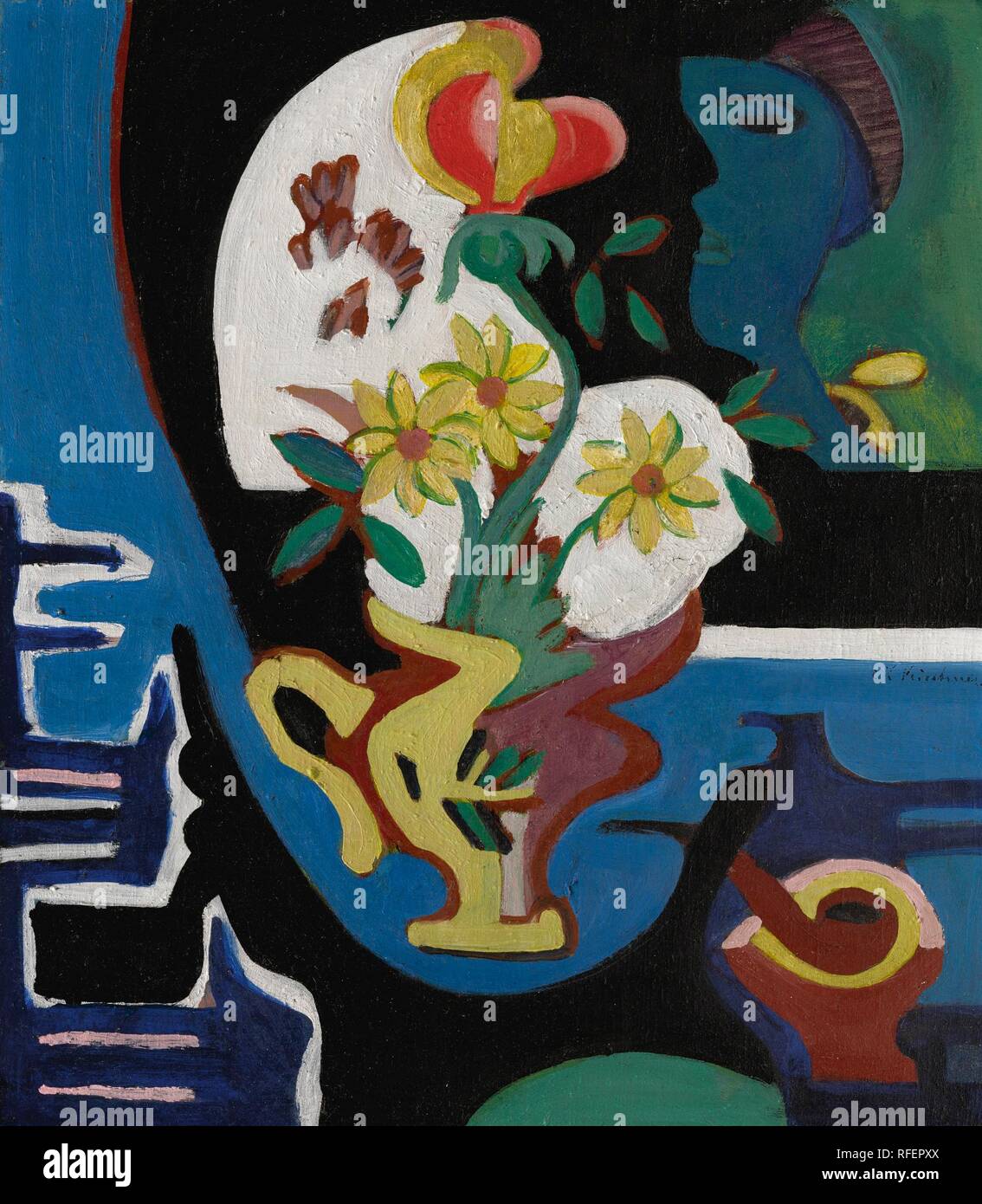 Ernst Ludwig Kirchner 1880 - 1938 BLUMENVASE (STILL LIFE WITH FLOWERS).jpg - RFEPXX Stock Photo