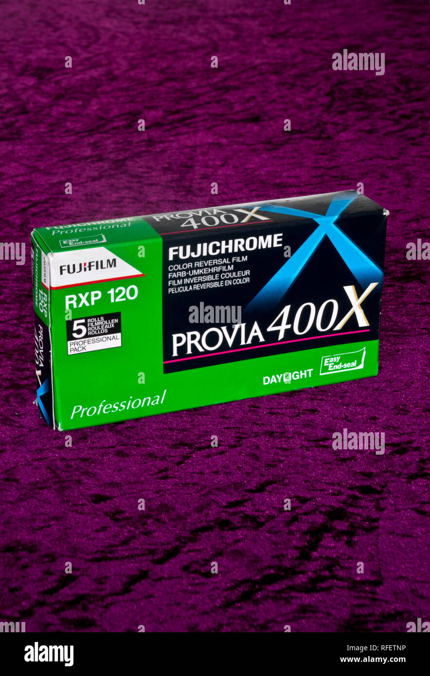 Fuji Fujifilm Fujichrome Professional Provia 400X Positive E6 Slide 120 Medium Format Camera Film Stock Photo