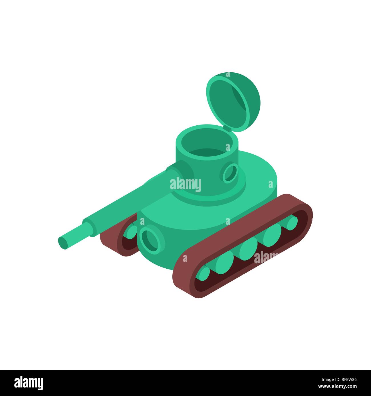 Tank isometric style isolated. War machine vector Stock Vector