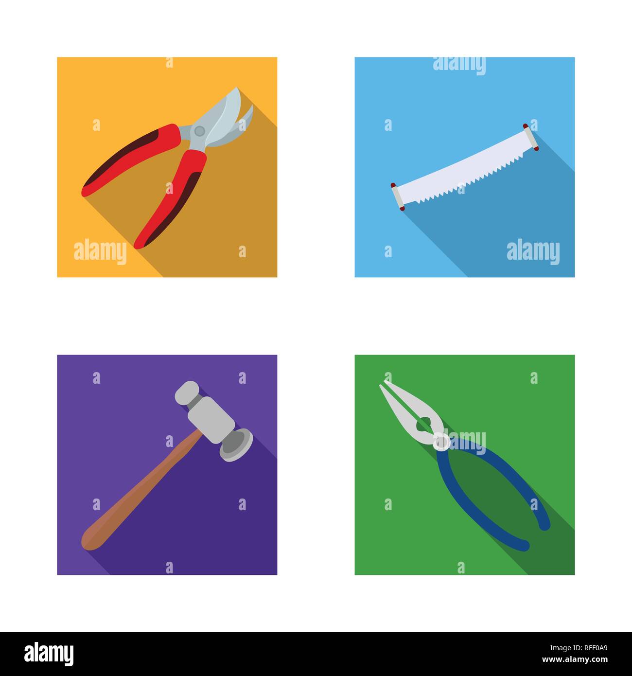 Vector illustration of tool and construction sign. Collection of tool ...