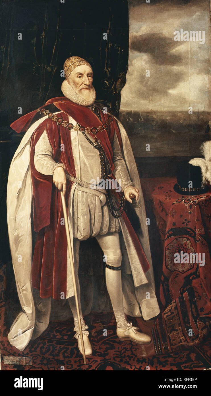 'Charles Howard, 1st Earl of Nottingham', ca. 1620, Oil on canvas, 208,5 x 139,5 cm. Author: MIJTENS, DANIEL. Location: NATIONAL GALLERY. LONDON. ENGLAND. Stock Photo