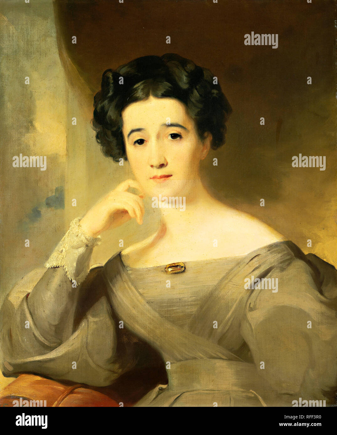 Mrs. William Griffin. Dated: 1830. Dimensions: overall: 76.3 x 63.8 cm (30 1/16 x 25 1/8 in.)  framed: 94.3 x 81.6 cm (37 1/8 x 32 1/8 in.). Medium: oil on canvas. Museum: National Gallery of Art, Washington DC. Author: Thomas Sully. Stock Photo