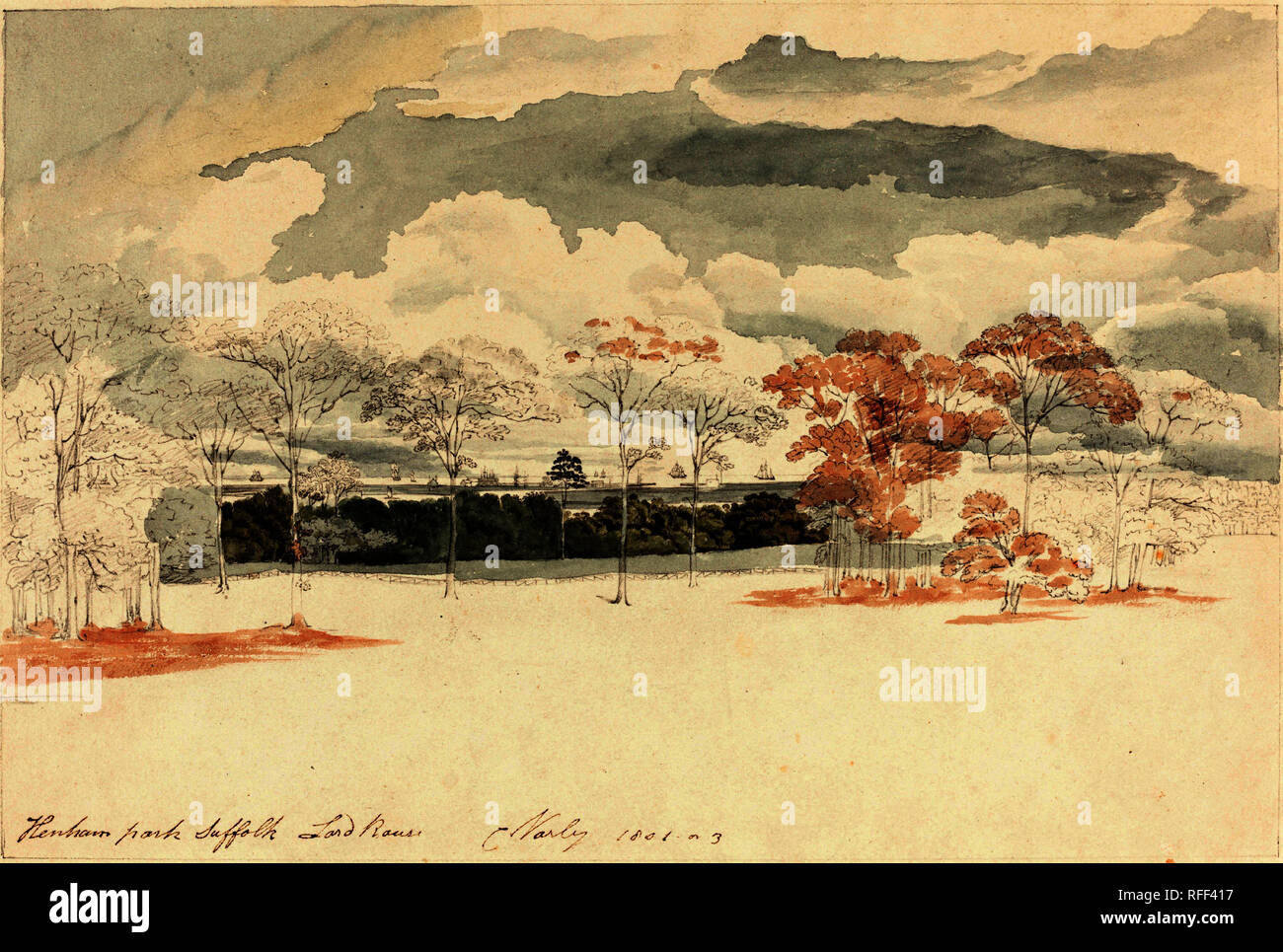 Henham Park, Suffolk. Dated 1801/1803. Dimensions overall 27.4 x 38.