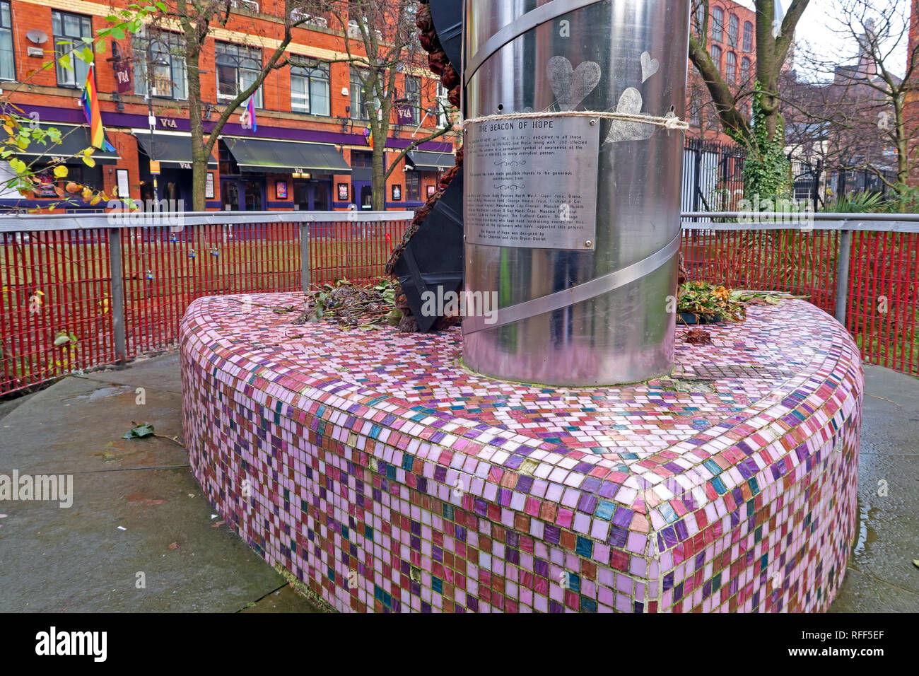 Manchester Canal street Beacon of Hope Stock Photo