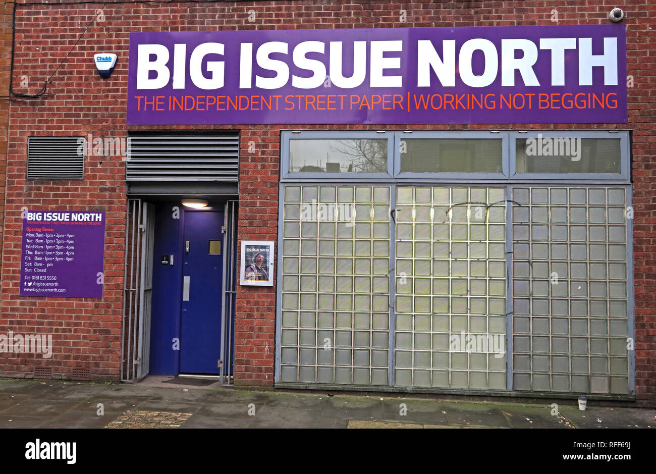 Big Issue North office, 116 Tib Street, NQ, Manchester, England, UK, M4 1LR - Andy Burnham end rough sleeping pledge Stock Photo