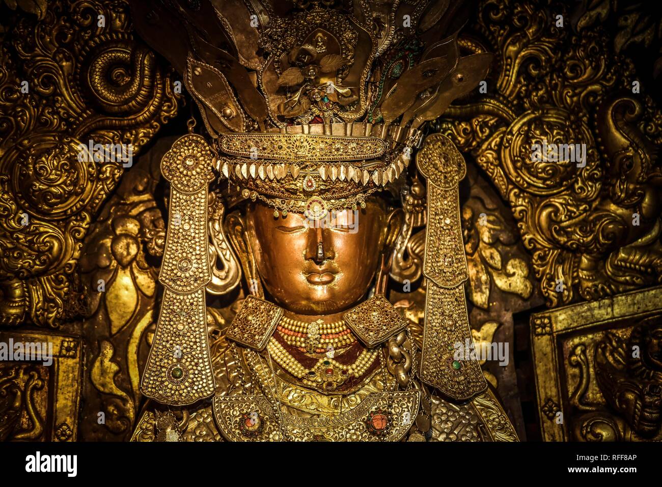 Buddha Statue, Golden Temple, Patan, Kathmandu Valley, Himalaya Region