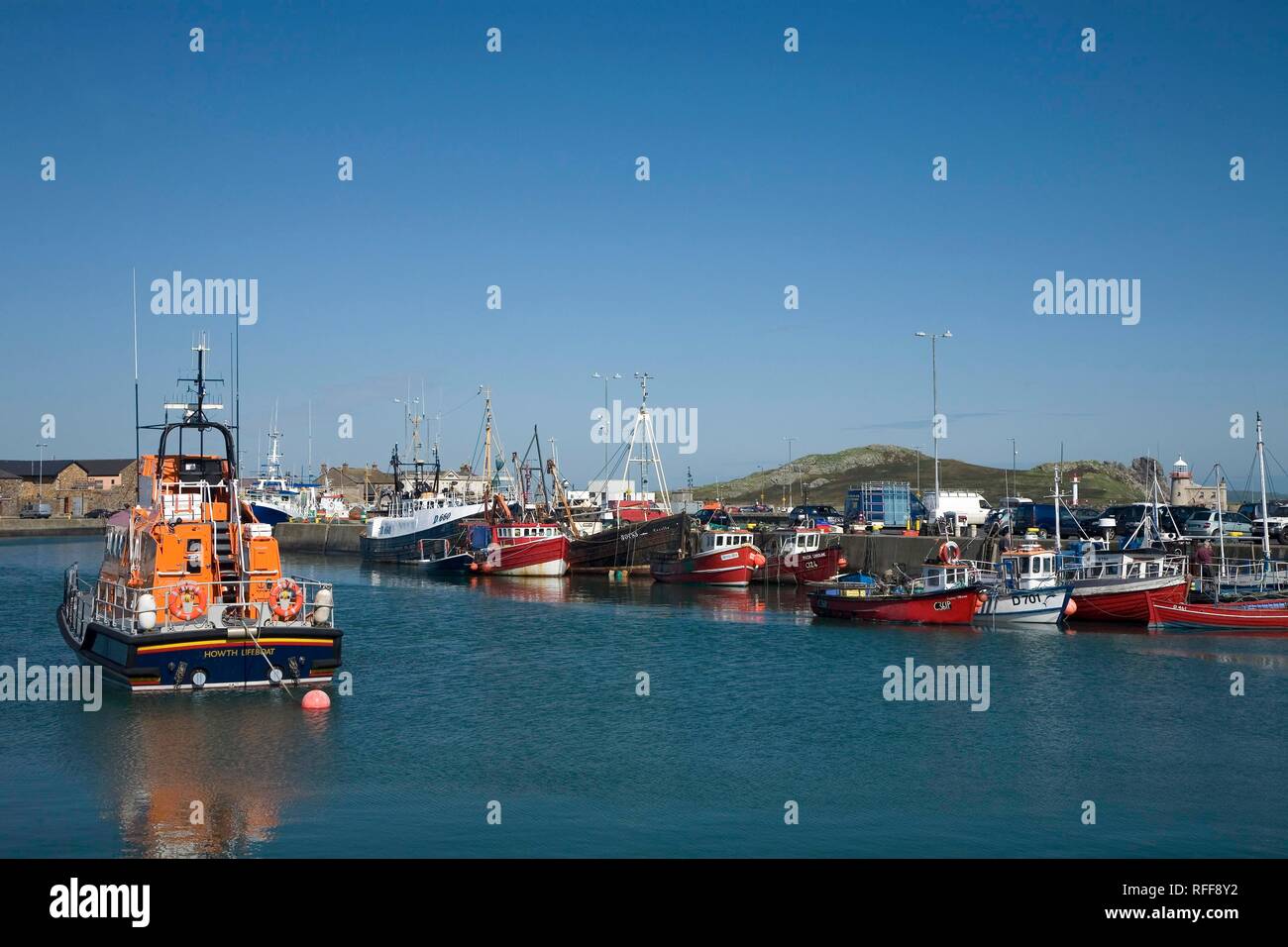 Boats in the harbour of Howth on the peninsula Howth Head, Ireland Stock Photo