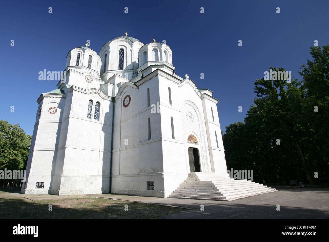 Oplenac, orthodox christian St. George church in Topola, Serbia Stock Photo