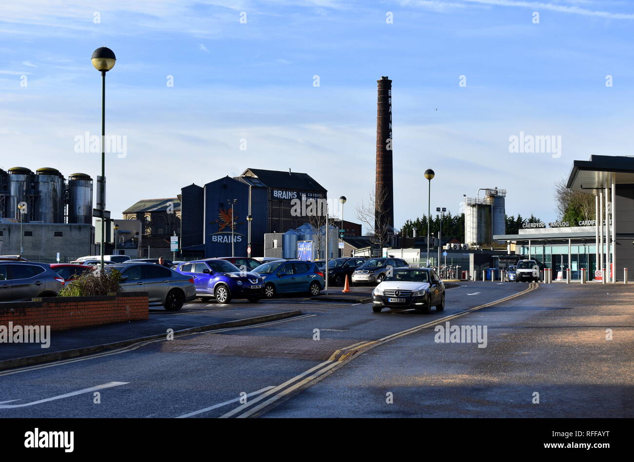 Cars parked outside Cardiff Central station, Cardiff, South Glamorgan,  Wales Stock Photo - Alamy