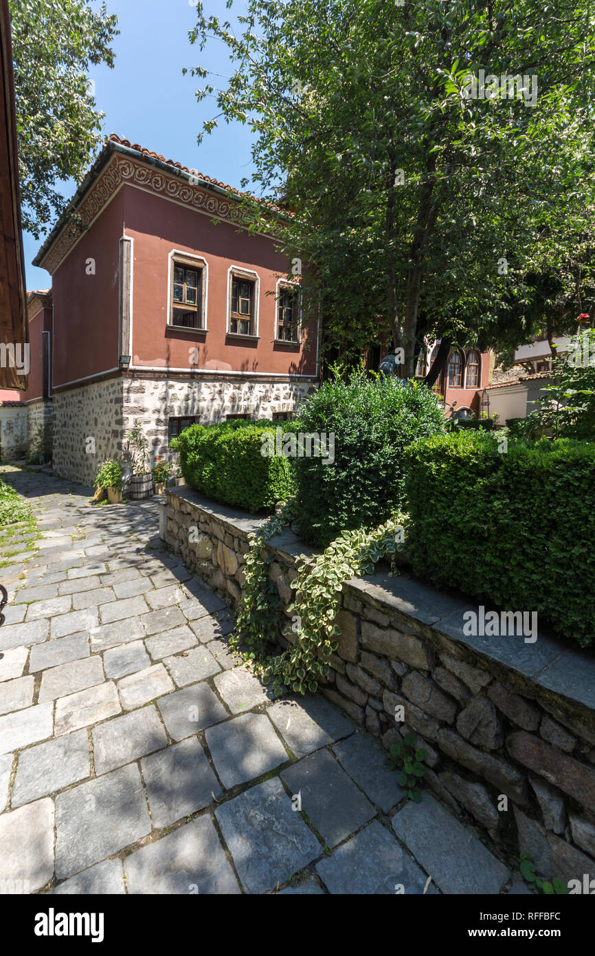PLOVDIV, BULGARIA - JULY 5, 2018:  Museum Balabanov's House in architectural and historical reserve The old town in city of Plovdiv, Bulgaria Stock Photo