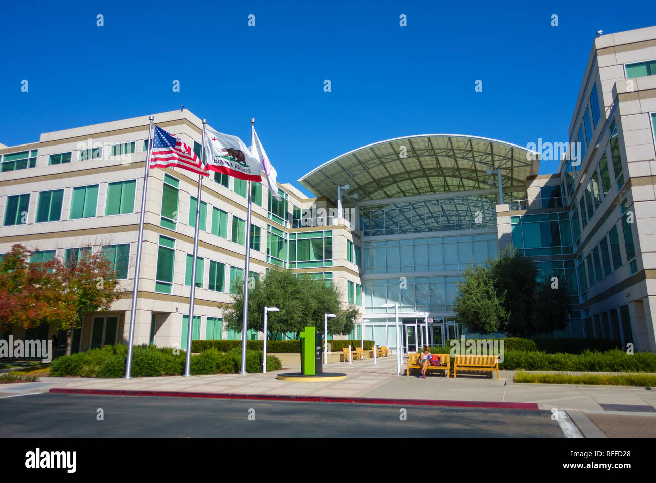 Apple company campus in silicone valley, Infinity loop one Stock Photo