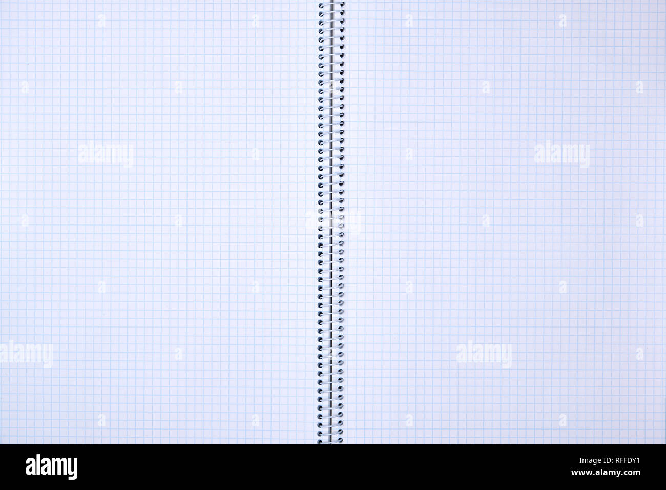 open notebook in a cell with white sheets, close up Stock Photo