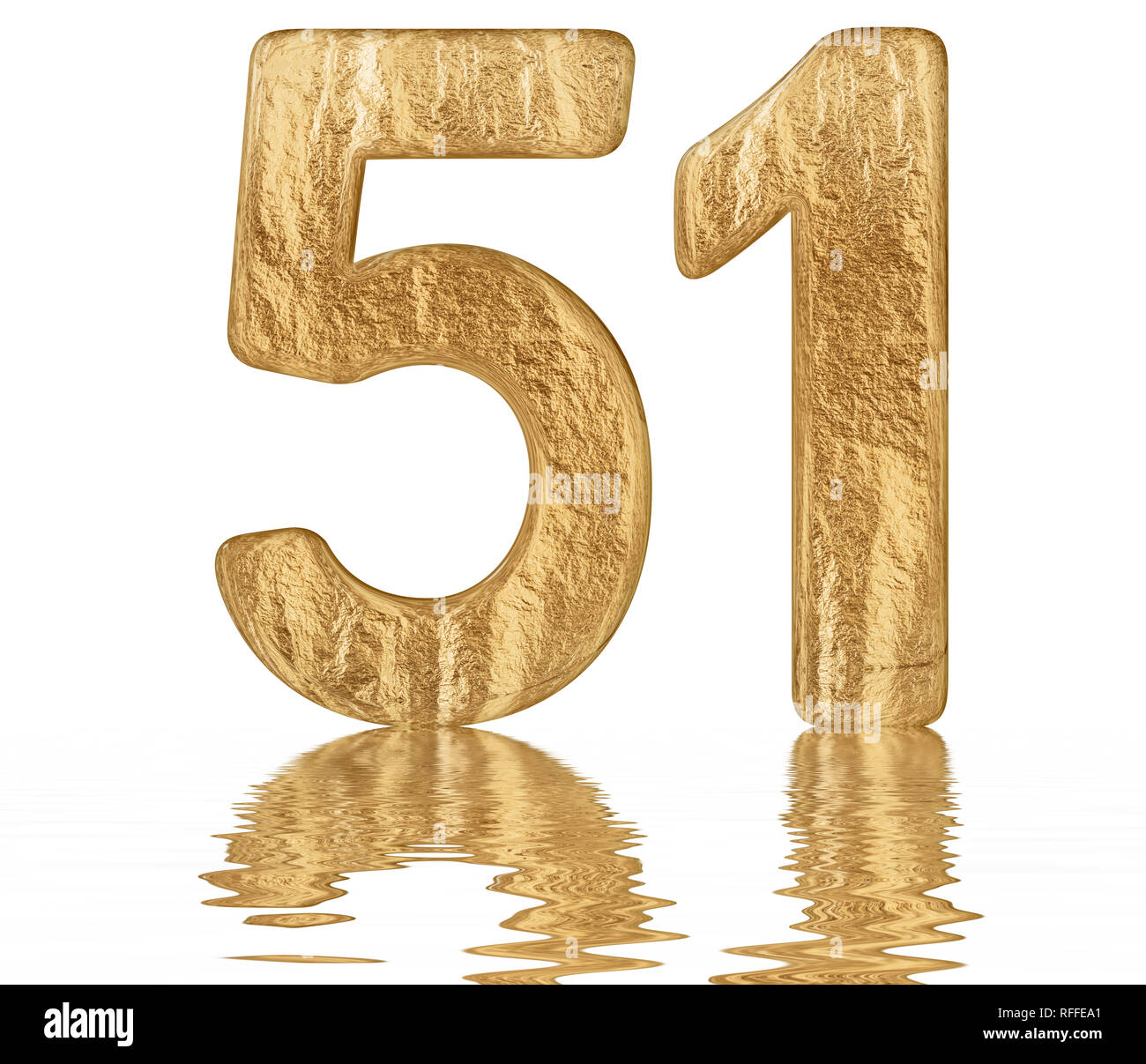 Gold number 51 fifty hi-res stock photography and images - Alamy