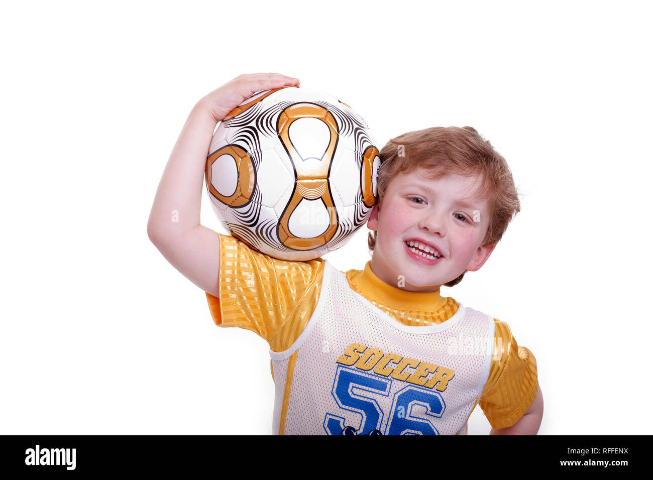 small child with the football Stock Photo