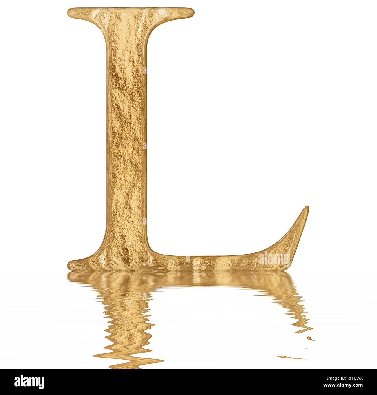 Roman numeral L, quinquaginta, 50, fifty, reflected on the water surface,  isolated on white, 3d render Stock Photo - Alamy