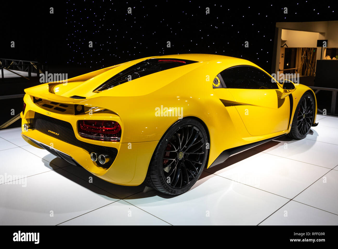 BRUSSELS - JAN 18, 2019: Noble M500 sports car showcased at the 97th Brussels Motor Show 2019 Autosalon. Stock Photo