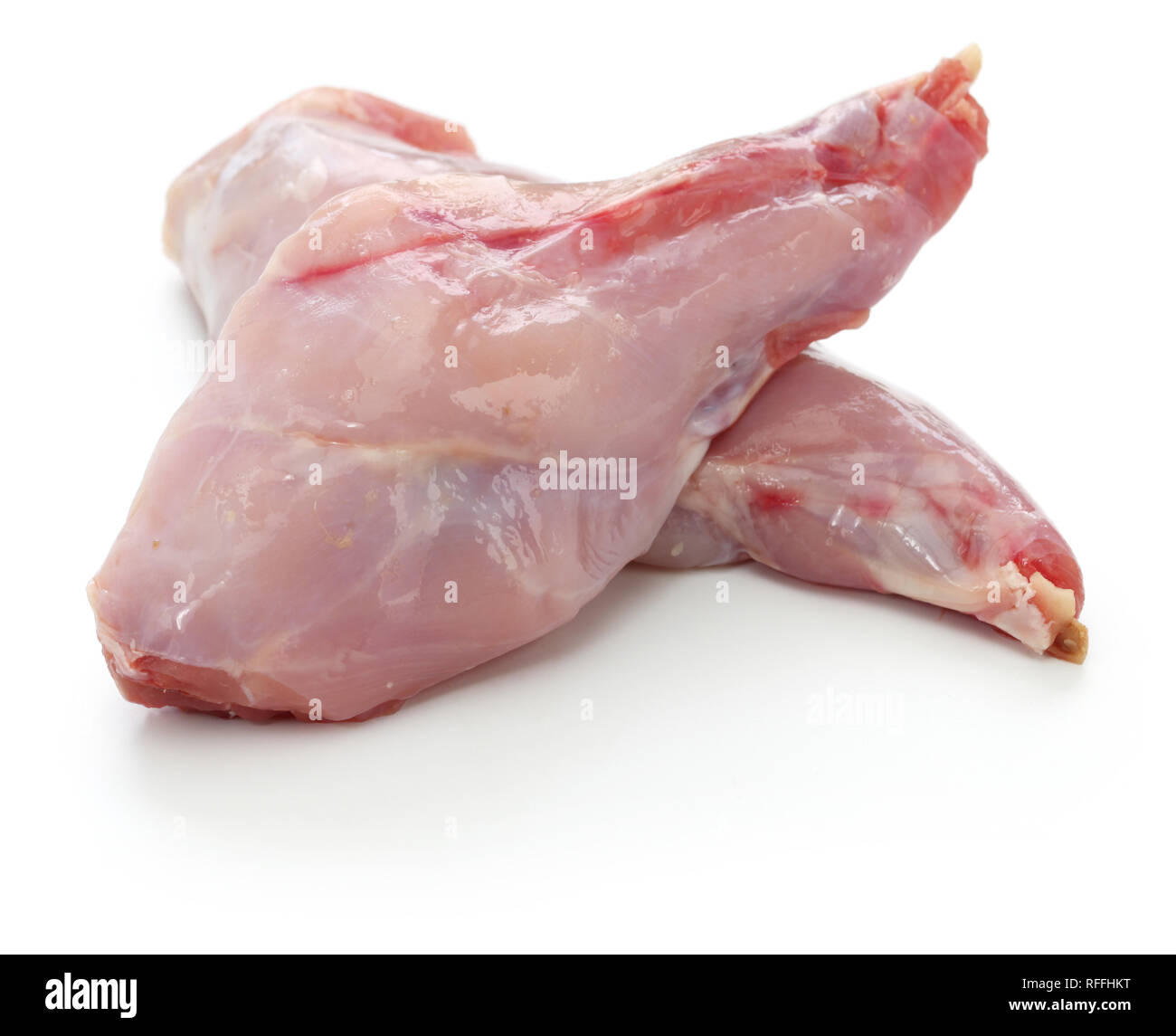 raw rabbit leg meat Stock Photo
